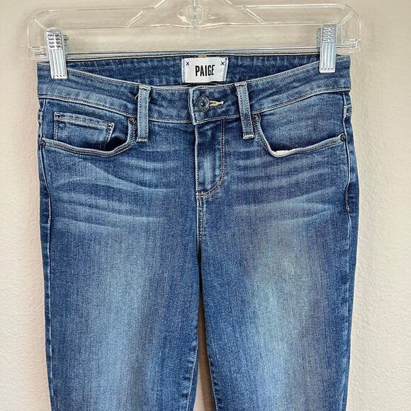 Paige Verdugo Ankle Jeans Women's 25 Low Rise Skinny Leg Fray Hem Stretch Denim - Picture 2 of 6
